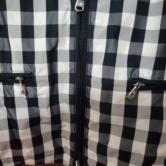 Ralph Lauren women's plaid black & white rain jacket size medium - Picture 3 of 9
